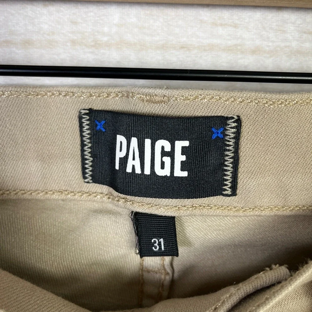 Paige Federal Slim Straight‎ Leg Pants Mens 31x29 Tan Khaki Stretch Twill